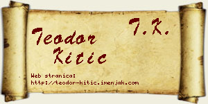Teodor Kitić vizit kartica